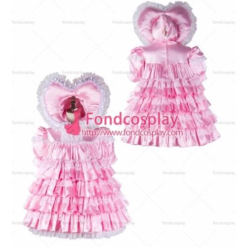 Adult sissy baby Maid Satin Dress lockable Tailor-made[G2343]