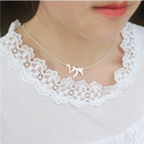 ZMZ 50pcs/lot 2018 Europe/US fashion Great lakes Michigan state necklace - Great lake Necklace - Great Lakes Home Charm Necklace