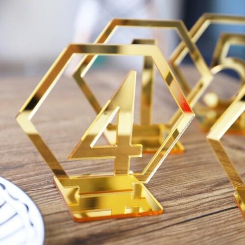 Gold Acrylic Wedding Table Number Wedding Birthday Seating Numbers Table Decoration Unique Party Sign Supplies