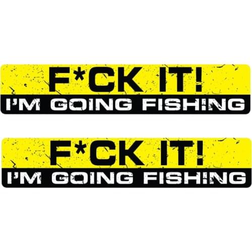 2 X I'M Going Fishing Reflective Personality Car Sticker Auto Accessories for Volkswagen Polo Golf Renault Peugeot,15CM*3CM