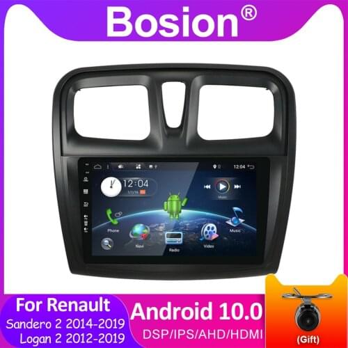 Bosion Android 10.0 Car Radio For Renault Logan 2 2012-2019 Sandero 2 2014-2019 Car Radio Multimedia Video Player Navigation GPS