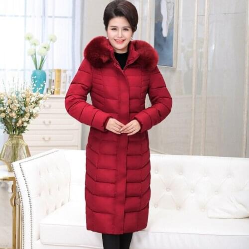 AYUSNUE Long Winter Jacket Women Parka Plus Size Coat Hooded Big Fur Collar Down Cotton Ladies Jackets Parkas Mujer 2020 ZL01