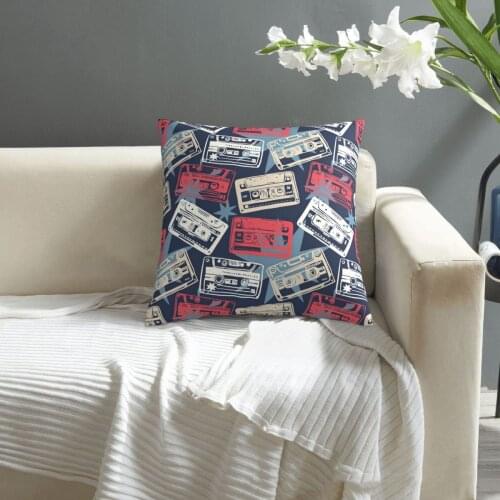 Colorful Vintagemusic Audio Cassette pillowcase printed cushion cover sofa waist pillow pillow cover