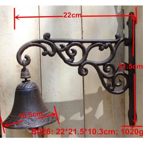 UNILOCKS European Cast Iron Door Bracket Mounts Bell Indoor Outdoor Wall Mounted Bell Bracket