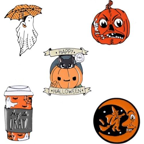 Halloween Badges Enamel Brooch Anime Pin On Backpack Metal Badges Lapel Pins Anime Brooches For Women Gothic Style Badges Brooch