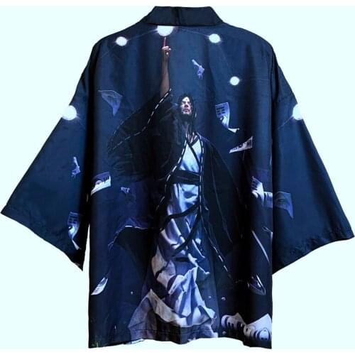 Kimono cardigan men Japanese obi male yukata mens haori Japanese samurai clothing traditional priest frock Japanese clothing