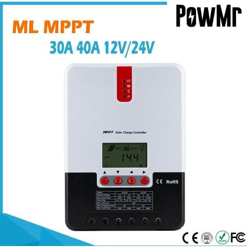 PowMr 30A 40A MPPT Solar Charge and Discharge Controller 12V 24V Auto Max DC 100V Input PV Regulator Lithium Battery With RS485