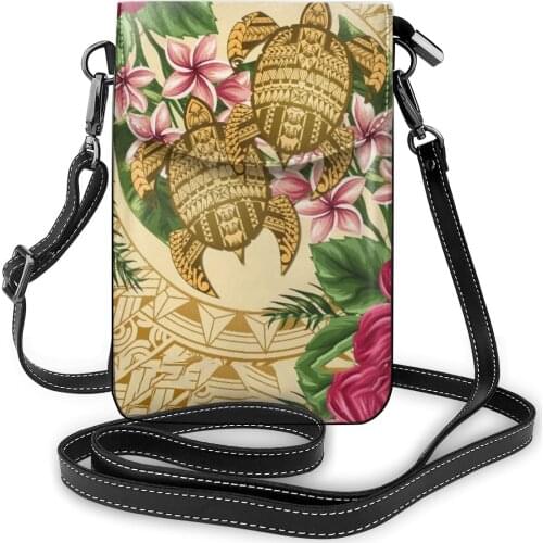 Small Polynesian Bag Womens 2021 New Fashion Womens Hawaii Leather Shoulder Messenger Bag Mini Turtle Print Square Flap Bag