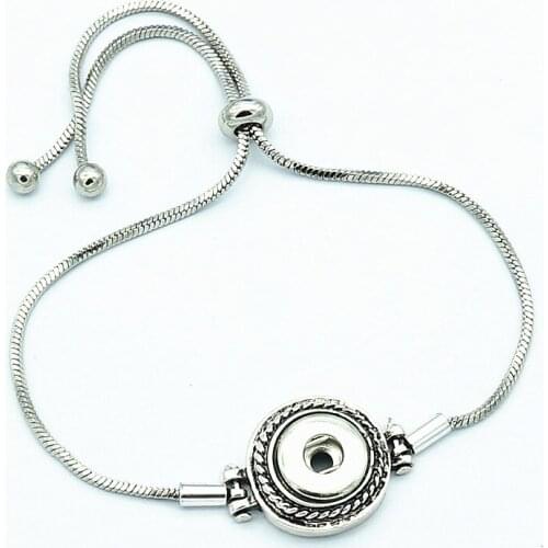 Fashion Charming chain snap bracelet bangle adjustable fit 12MM snap buttons jewelry wholesale SG0195