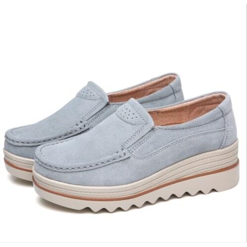 Spring Autumn Women Flats Suede Genuine Leather Shoes Lady Female Loafers Sweet Tassel Slip-ons Platform Moccasins