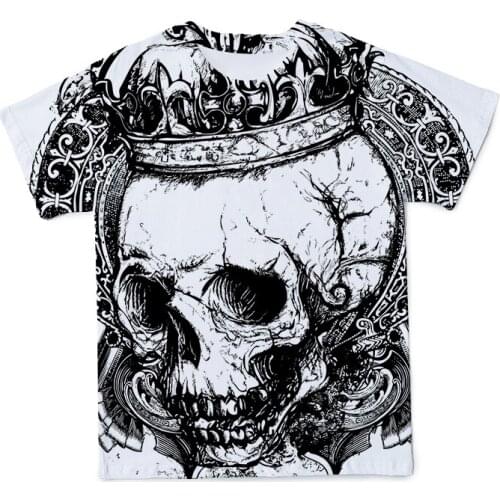 2021 New Summer Antique Skull Men 3D Printing Short-Sleeved Tee Punk Style Fashion O-Neck Breathable Polyester T-Shirt