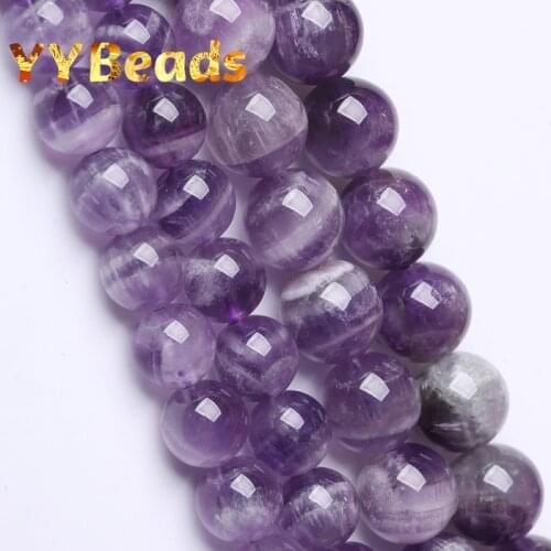 Natural Dream Purple Amethysts Crystals Beads Round Loose Charm Beads For Jewelry Making DIY Bracelets Women Necklaces 4-12mm