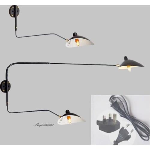 Nordic Designer Wall Lamp Rotatable Spider Serge Mouille Sconce Wall Light for Living Room Bedroom Study Wall Decor E27 Sconces