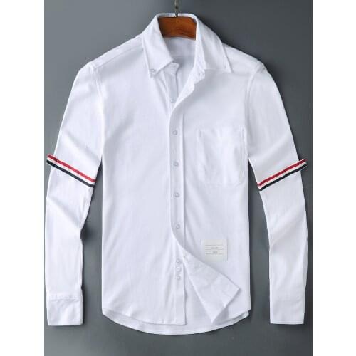 2021 New Design Men Shirt Women Blouse Long Sleeve Cotton Oxford Fabric Soft Solid Striped Casual Fashion Club Top Korean Style