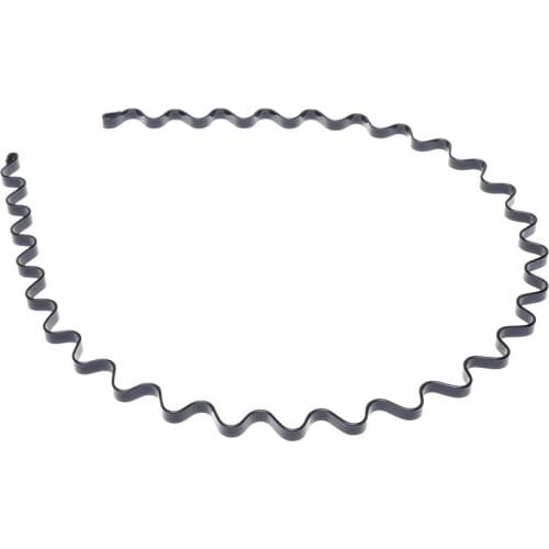Unisex Wavy Headband Metal Hair Hoop Ordinary Headwear Hair Accessories for Women Men, Spring Wavy Black Hairband