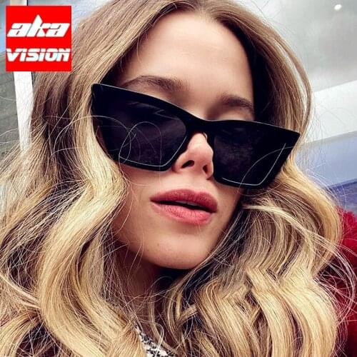 AKA VISION Vintage Cateye Sunglasses Women High Quality Glasses Women Retro Eyewear Women Brand Designer Lentes De Sol Mujer