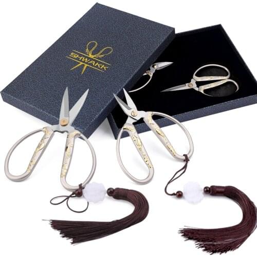 SHWAKK Embroidery Scissors with Tassel Vintage Scissors European Style Sewing Kit for Crafting Sewing Needlework DIY Tools