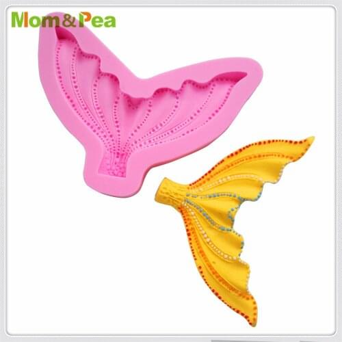Mom&Pea MPA1942 Fishtail Silicone Mold Cake Decoration Fondant Cake 3D Mold Food Grade