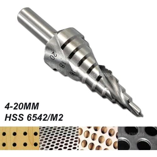 4-20MM HSS 6542/M2 Triangle Shank Spiral Groove Broca Metal Step Cone Drill Steel Core Saw Cutter Power Hand Tools