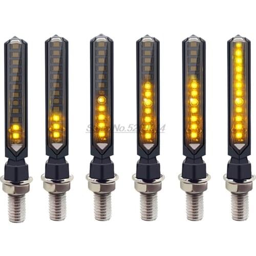 E-mark LED Motorcycle turn signals lights water flowing cover for KTM Xdiavel Honda Magna Vf750 Yamaha Aerox Burgman Fender