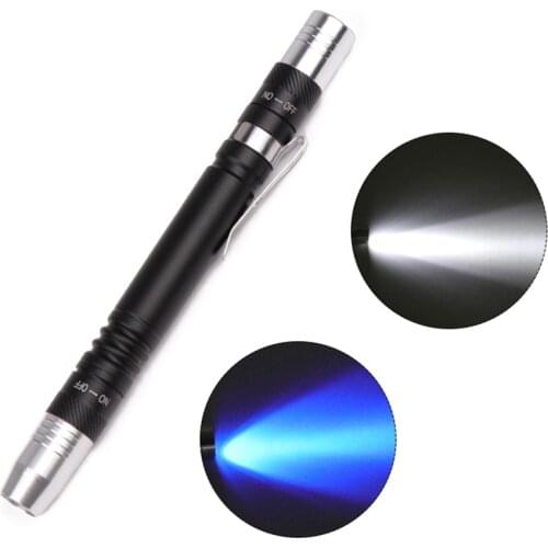 XPE LED UV Flashlight Multifunction 395nm Portable Mini Pen Detector Torch 2xAA (without battery) Pen Torch