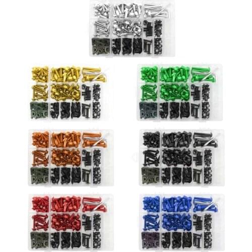 T3ED 193Pcs Motorcycle Universal Fairing Bolt Kit Screws Fasteners Fixing Sportbike Pack Applicable model motorcycle modific
