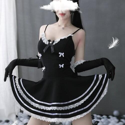 Lolita Uniform Sexy Outfits Plus Halloween Costumes for Women Adult Maid Dress Cosplay Lingerie Late Night French Maid Costume