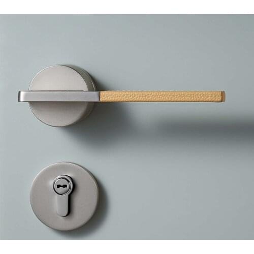 High-end Pure Copper Mute Door Handle Lock Bedroom Security Door Lock Indoor Universal Deadbolt Lock Furniture Hardware Supplies