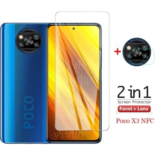 2 IN 1 Screen Protector For POCO X3 Glass For Xiaomi POCO X3 Tempered Glass Protective Film POCO X3 Global Version Camera Glass