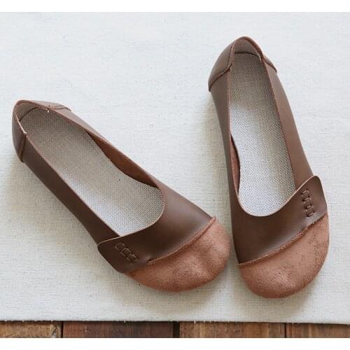 Mori literary retro flat shoes handmade comfort soft bottom breathable casual shoes shallow mouth wild womens single shoes