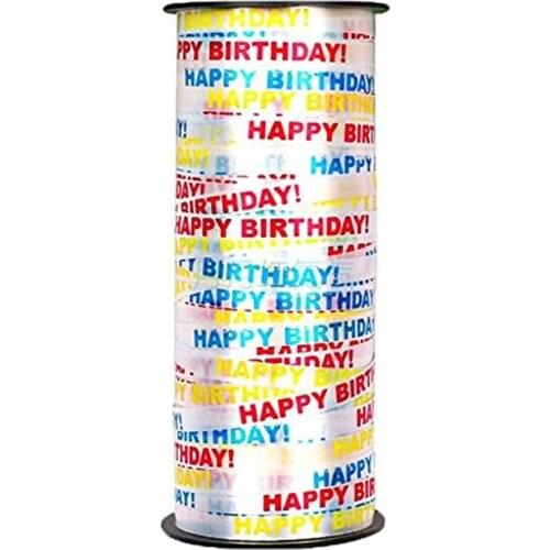 100Yards happy birthday Balloon ribbon gift Wrapping Florist Craft first 1st 16th 21st 30th 40th 50th birthday Party decoration