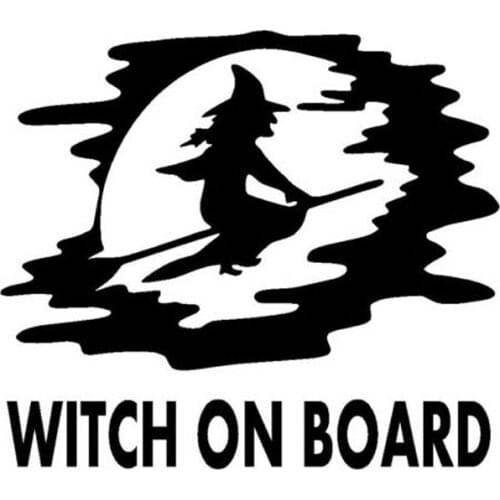 13CM*11.8CM Personality Cute WITCH ON BOARD Body Stickers Accessories C5-1644