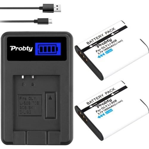 2Pcs For Olympus LI 90B LI-90B LI-92B Batteries or Charger for Olympus Tough TG-5 TG-2 TG-3 TG-4 TG-Tracker SH-1 SH-2 SP-100