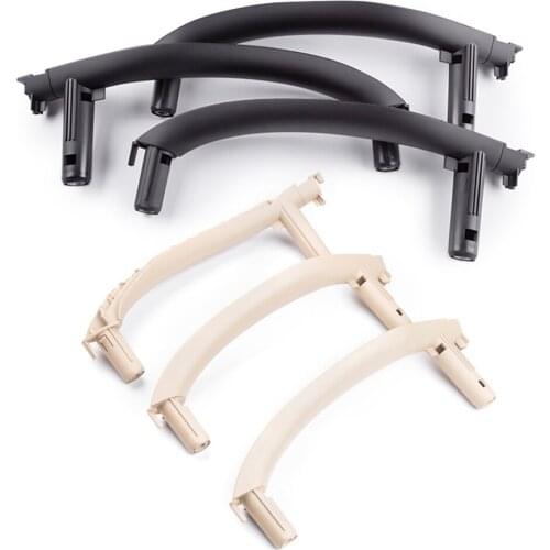 3PCS Car Inner Door Handle Pull Trim Interior Holder Cover For BMW X5 X6 F15 F16 F85 F86 2014 2015 2016 2017 2018 Beige/Black