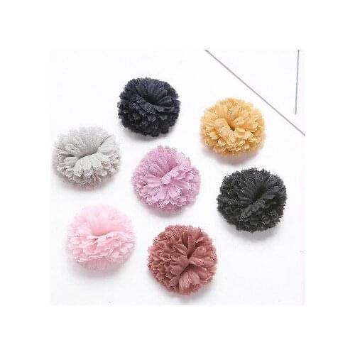 30PCS 4CM Vintage Artificial Fabric Flower For Girls Headband Chic Hair Flowers Hair Clip For Hair Accessories DIY