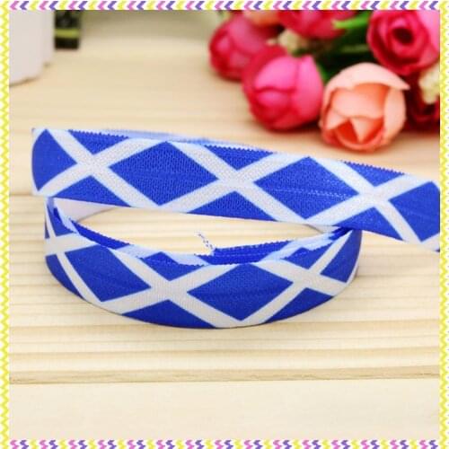 5/8'' Free shipping Fold Elastic FOE flag printed headband headwear hairband diy decoration wholesale OEM P4848