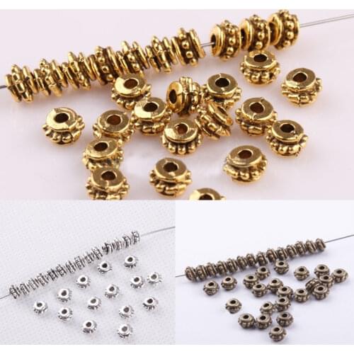 5x3mm 150Pcs Antique Silver Golden Bronze Flower Loose Spacer Metal Beads For Jewelry Making Diy Bracelet Necklace Wholesale