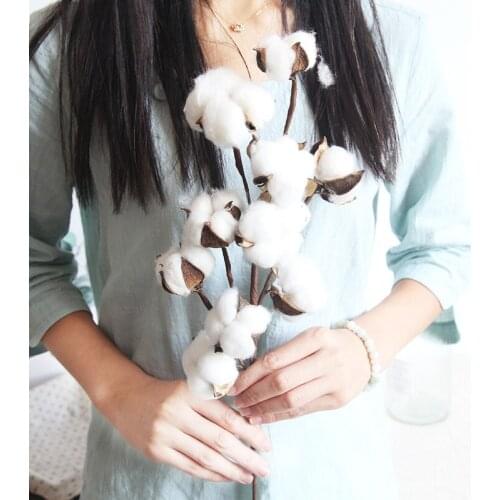 5.5~7cm 10 PCS Natural cotton sticks DIY Garden bush decorative fake flowers Home decoration fake flower