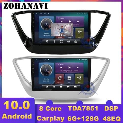 ZOHANAVI Split Screen Android car audio for Hyundai Solaris 2 2017 2018 2019 Car stereo radio tape recorder multimedia player