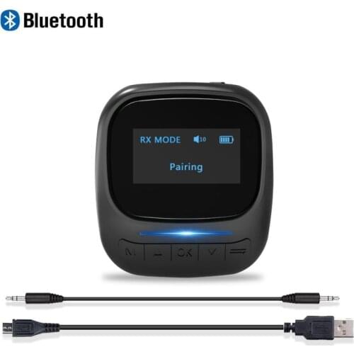Bluetooth 5.0 Audio Transmitter Receiver OLED Display Aptx LL 3.5mm AUX Jack RCA Wireless Adapter For TV Car PC Headphone Pair 2