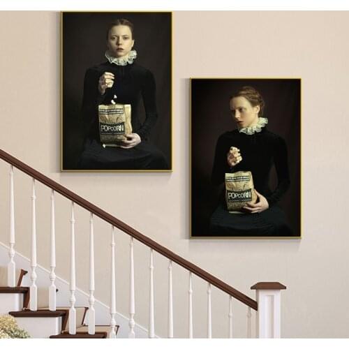 Decorative Wall Pictures for Room Europe French Style Popcorn Girl Vintage Posters Prints Quadros Home Decor Canvas Painting Art
