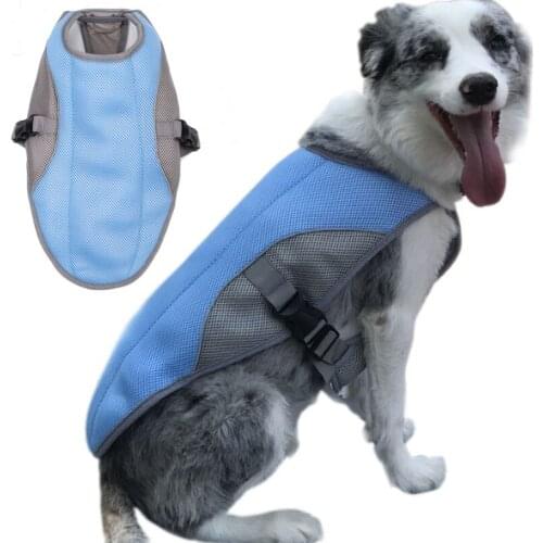 Breathable Pet Clothes Dog Coat Summer Cooling Vest For Large Dogs French Bulldog Mesh Quick Cooling Harness Jacket Clothing XXL