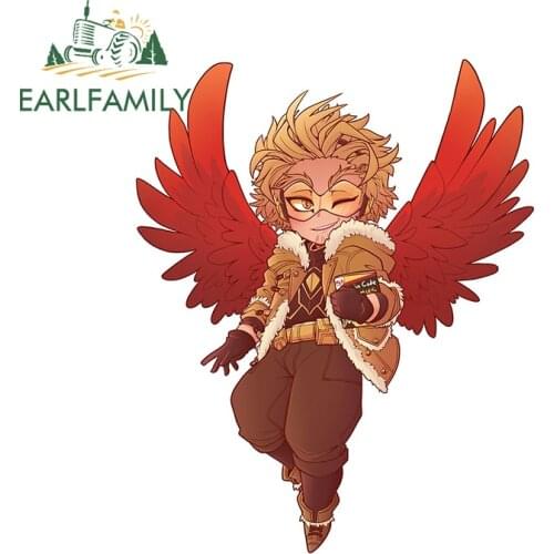 EARLFAMILY 13cm x 10.3cm for My Hero Academia Hawks Car Sticker RV Motorcycle Vinyl Decal Car Body Waterproof Graffiti Graphics