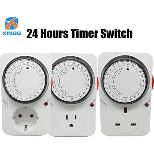 EU/US/UK Plug Electronic Mechanical Timer Socket Energy Saving 24 Hours intelligent home Protector Certification by CE ROHS GS