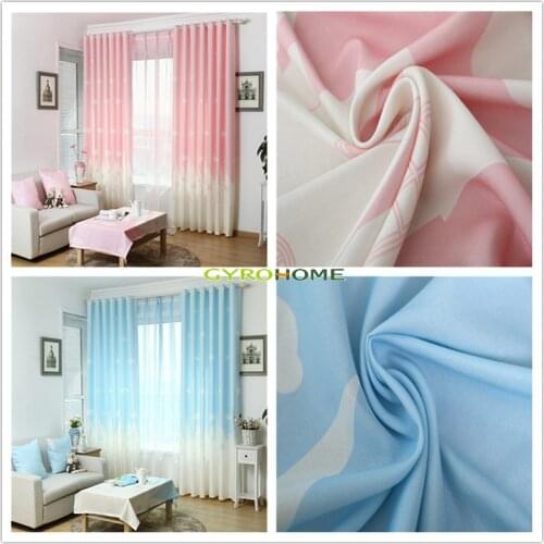 GYC2058 Gyrohome Country Angel Children Bedroom Curtains White Cloud Print Translucidus Drapes Tulle Alternative
