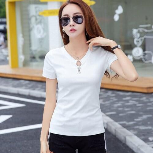 Kawaii t shirt women t-shirts summer top solid tshirt cotton t-shirt women tops poleras mujer 2018 korean style tee shirt femme
