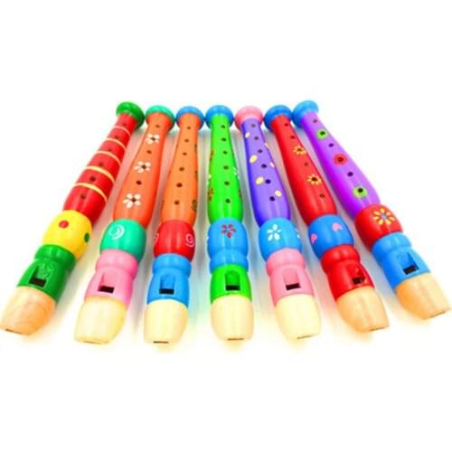 Hot Selling Kids Toys Baby Boys Girls Colorful Wooden Trumpet Buglet Hooter Bugle Music Toy Gift For Kids Education