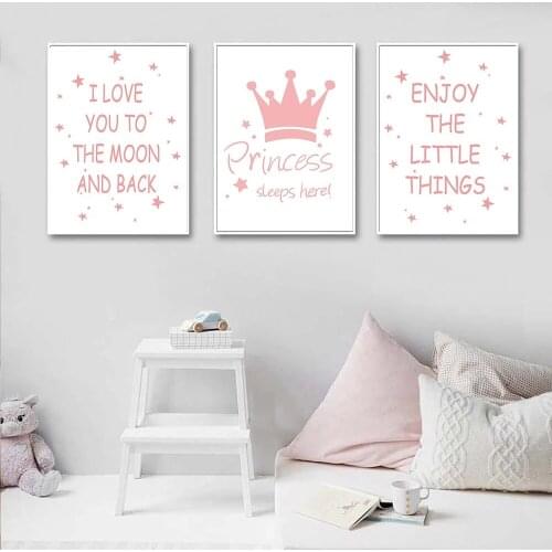 Cartoon Poster Princess Wall Art Canvas Painting Nordic Poster Baby Nursery Posters And Prints Wall Picture Baby Girl Room Decor