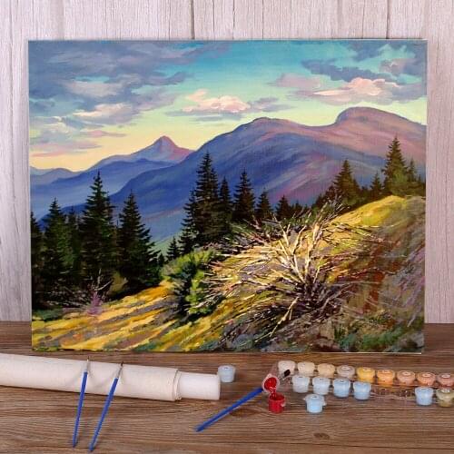 Landscape Quiet Evening DIY Paint By Numbers Complete Kit Oil Paints 50*70 Oil Painting Home Decoration Adults Drawing