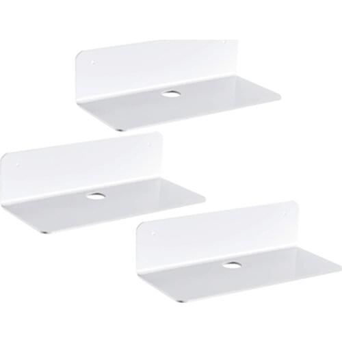Floating Shelves Set of 3 with Cable Clips - Easily Expand Wall Space - Acrylic Small Wall Shelf, Small Display Shelf